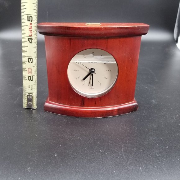 Hampton Quartz Wood Mantle Shelf Clock Time Medium Brown 4.50" WORKS - Picture 10 of 12